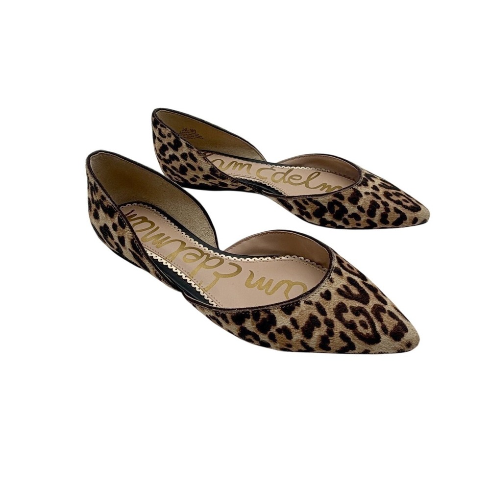 NWOB Sam Edelman Rodney Leopard Calf Hair D'Orsay Pointed Toe Flats Womens 6.5